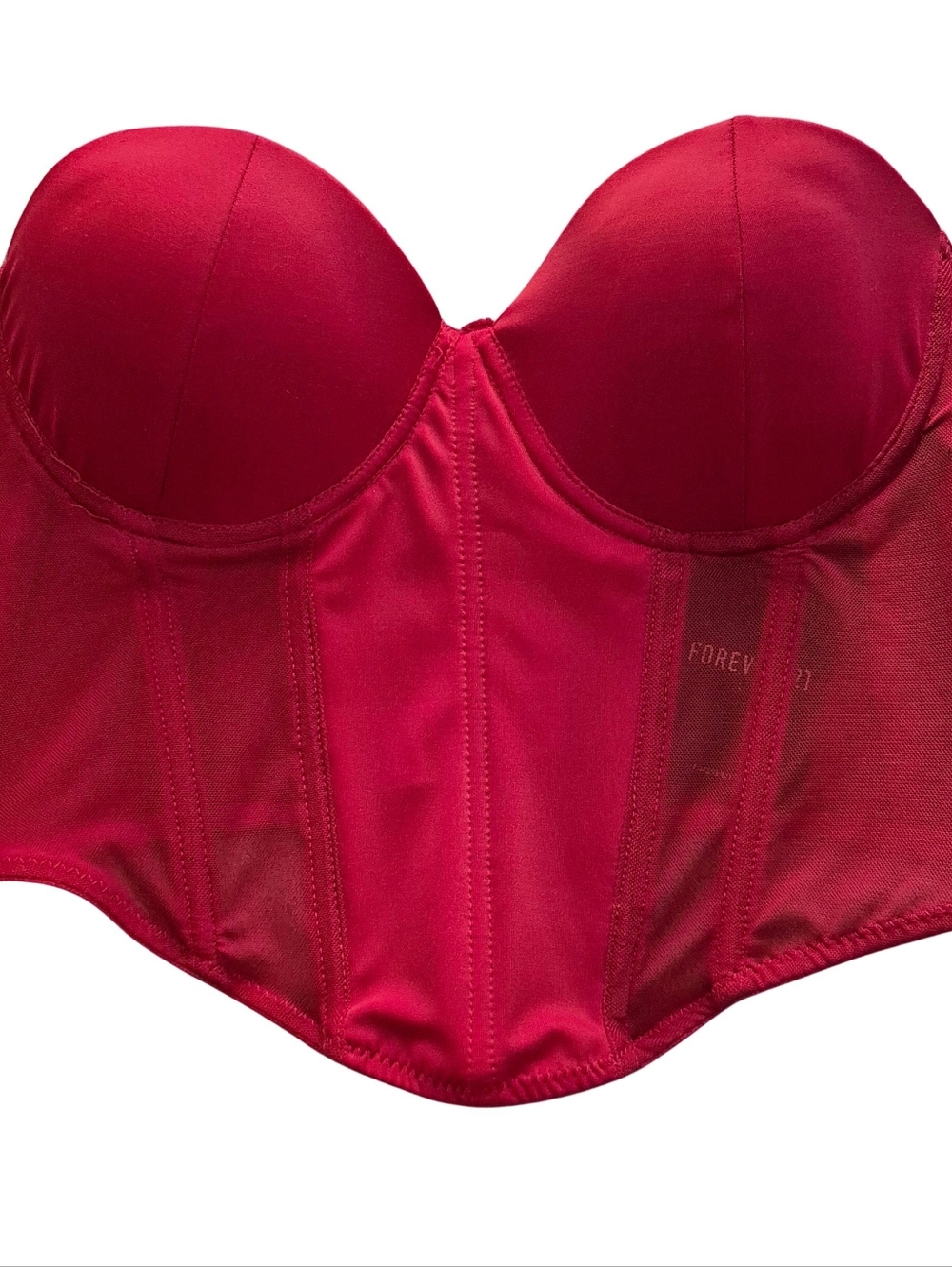 Forever 21 Red Cropped Bustier Top